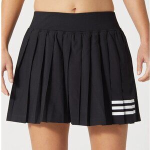 adidas Black Pleated Tennis Skirt with White 3-Stripes